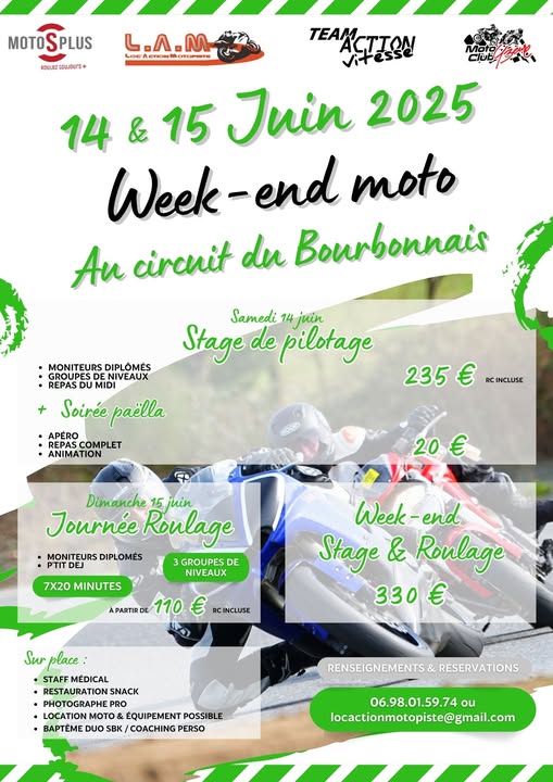 Week End moto au circuit du Bourbonnais